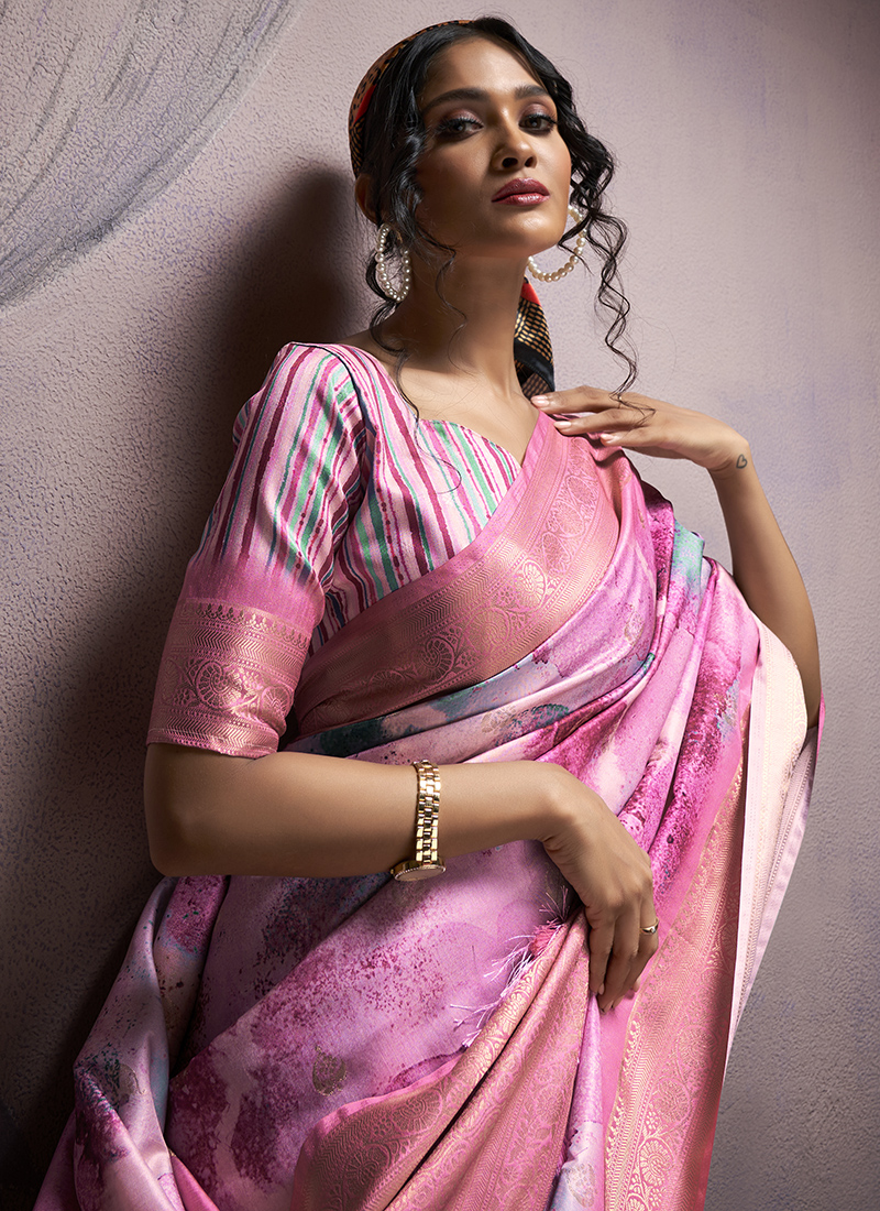 Pink Soft Silk Saree